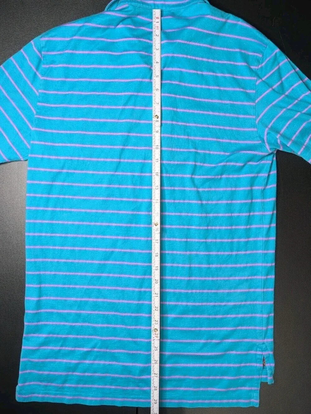 Men's Polo Golf Ralph Lauren Vintage Lisle Small Blue Pink Stripe